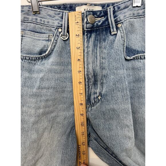 Neuw Edie Jeans Womens 28 Blue Denim Medium Wash Straight High Rise Raw Hem - Picture 9 of 11